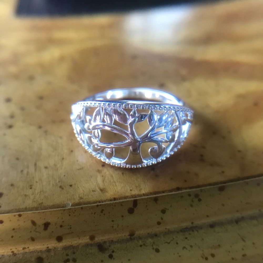 Tree of Life Sterling Silver Ring Size 9